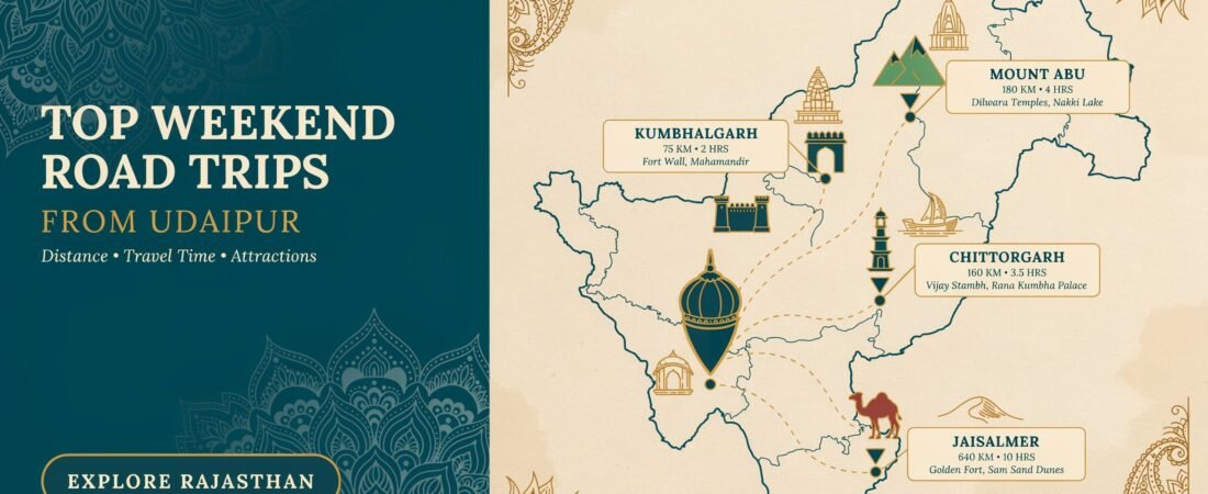 Top Weekend Road Trips from Udaipur (Distance, Travel Time & Attractions)