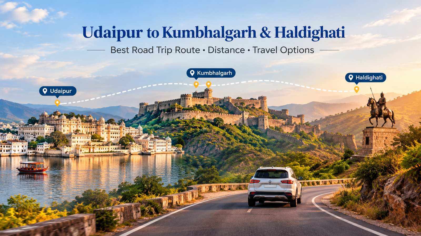 Udaipur to Kumbhalgarh and Haldighati: Best Road Trip Route, Distance & Travel Options